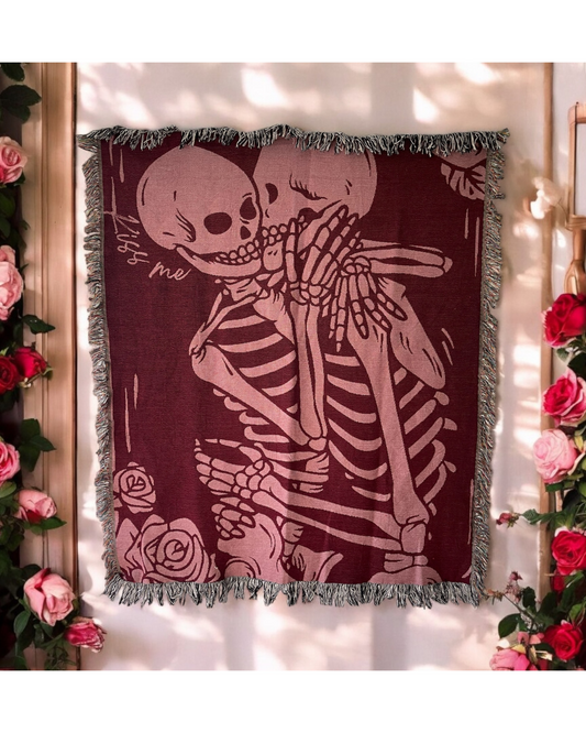 Kiss Me Woven Blanket